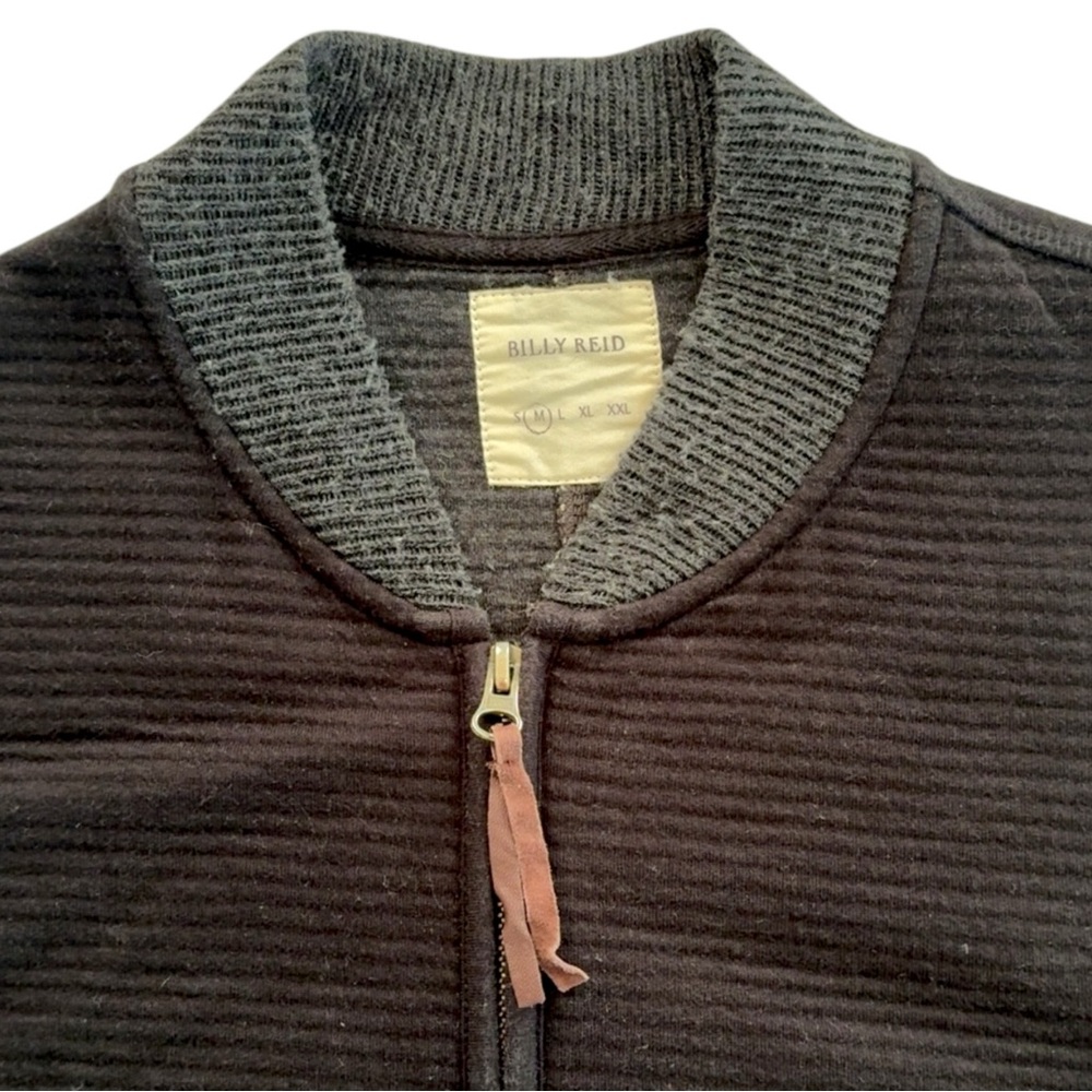 Billy Reid Black Ribbed Full Zip Jacket Sweater Long Sleeve – Men’s M - Picture 5 of 8